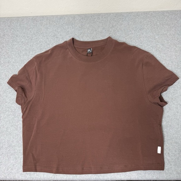 Oner Active Tops - New Oner Active Cotton Relaxed Cropped T-Shirt Tee Espresso Brown Women's Small